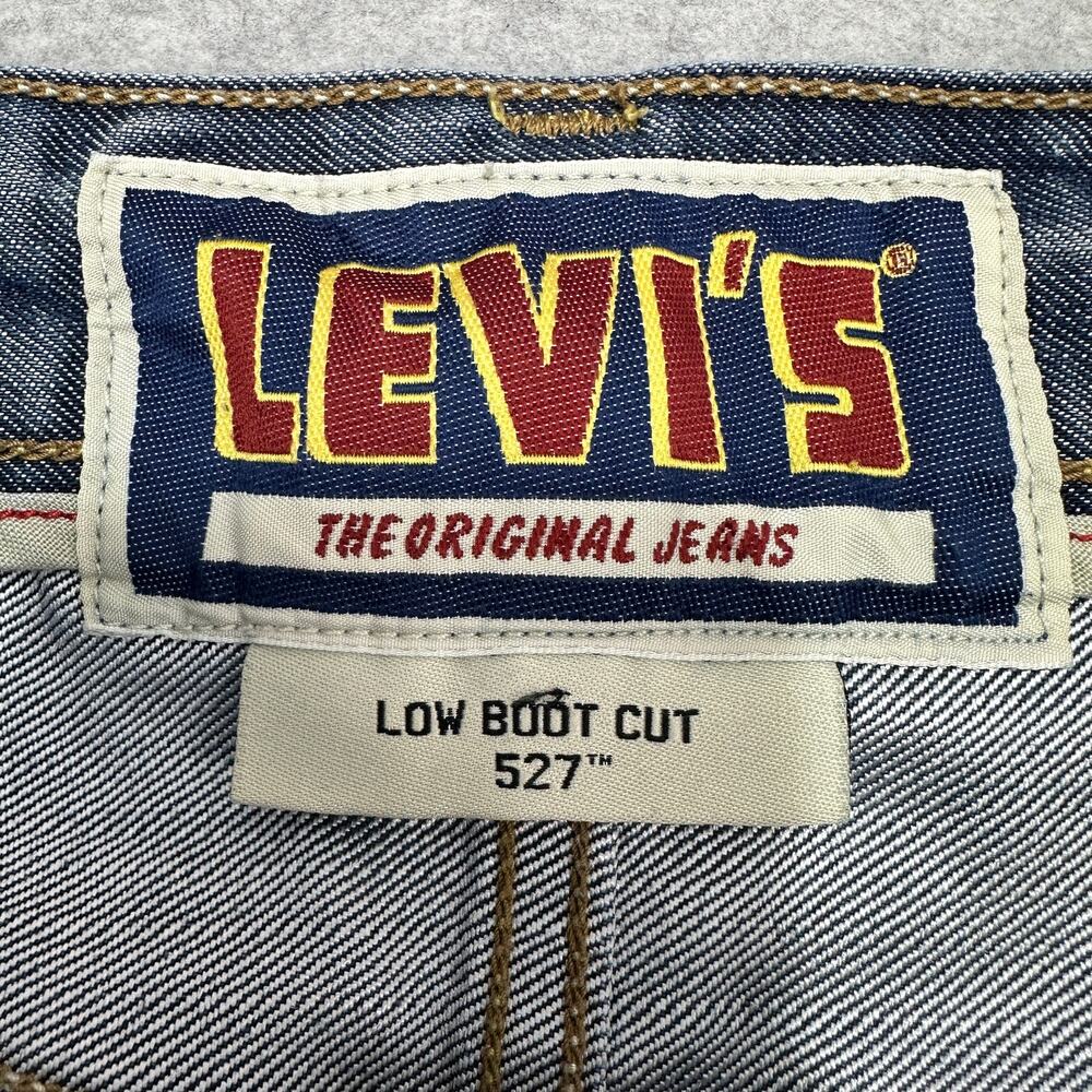 Levi's 527 Denim Skirt WMNS 30 Blue Raw Hem Zip Fly A-Line Reworked Upcycle Vtg - Picture 2 of 8